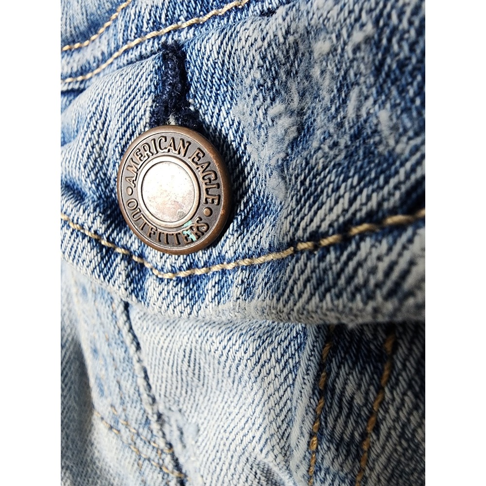 American Eagle Denim Vest Women S Light Wash Button Front vest - Picture 10 of 13